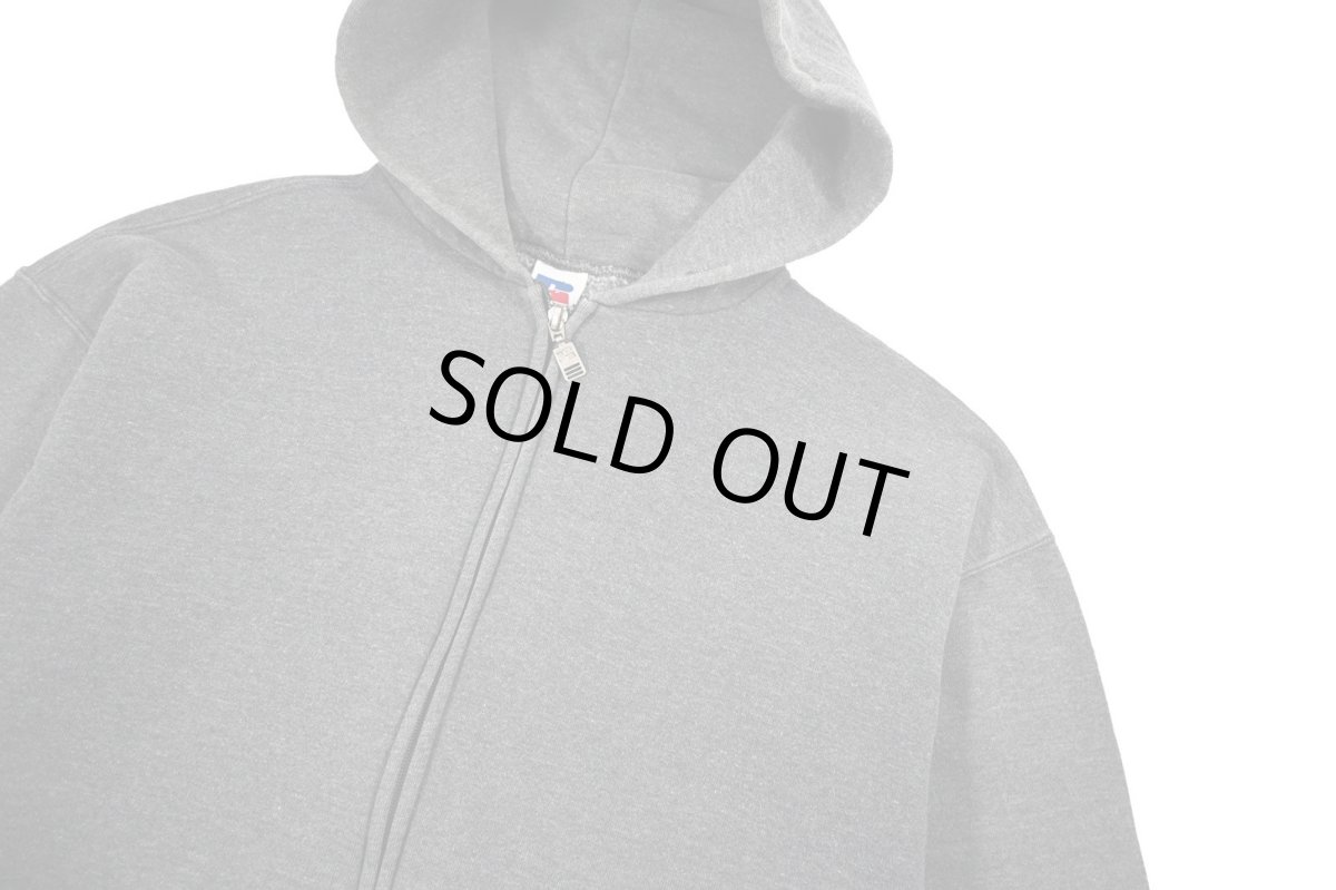 画像2: Used Russell Athletic Blank Zip Sweat Hoodie Charcoal (2)