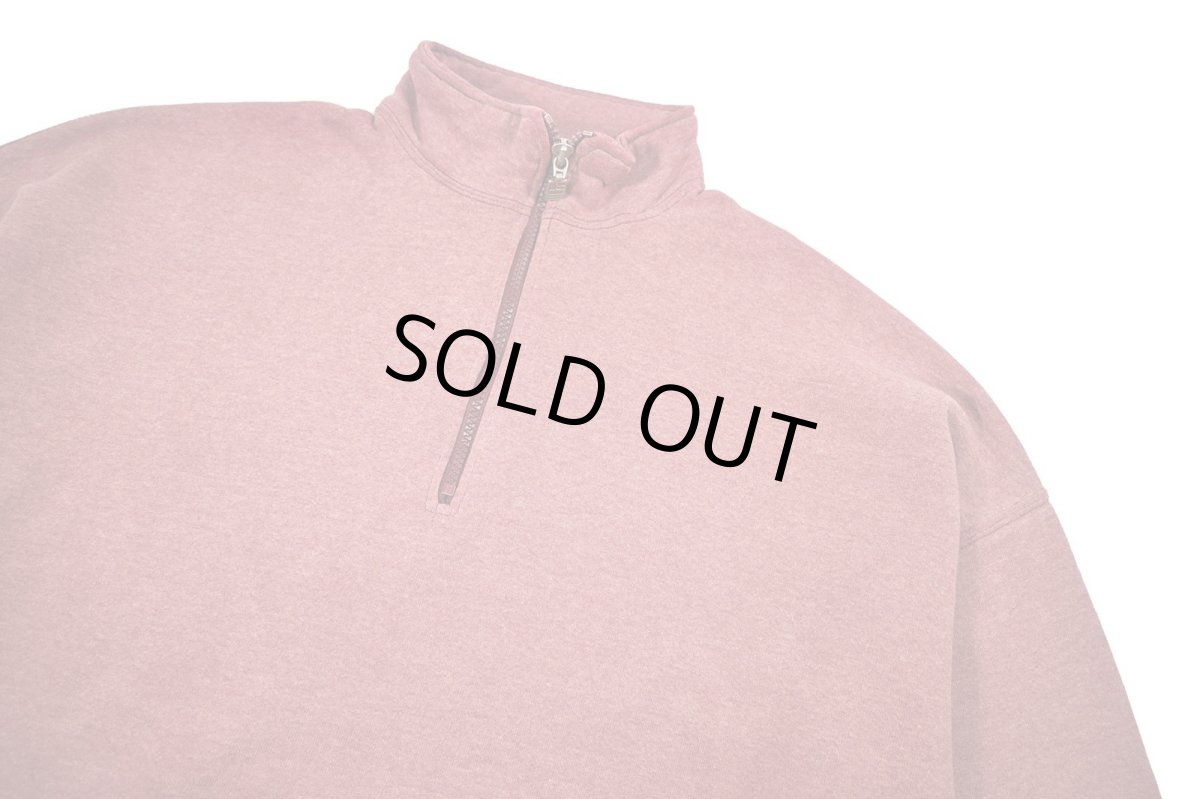 画像2: Used Russell Athletic Blank Quarter Zip Sweat Shirt Red made in USA (2)