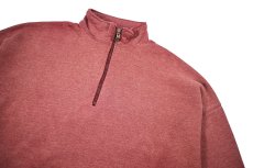 画像2: Used Russell Athletic Blank Quarter Zip Sweat Shirt Red made in USA (2)