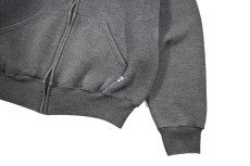 画像3: Used Russell Athletic Blank Zip Sweat Hoodie Charcoal (3)