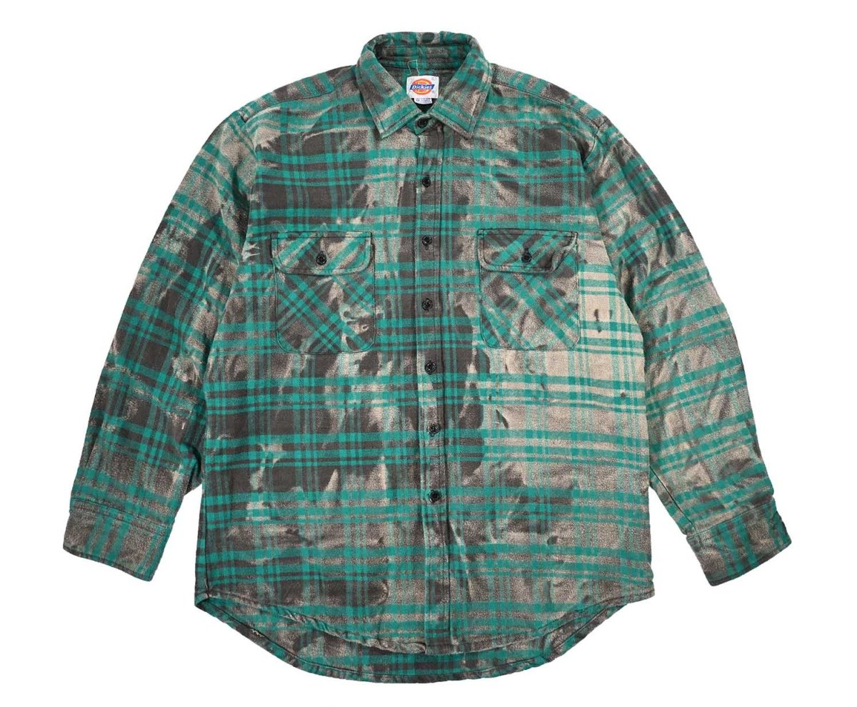画像1: Used Dickies Bleached Heavy Flannel Shirt (1)