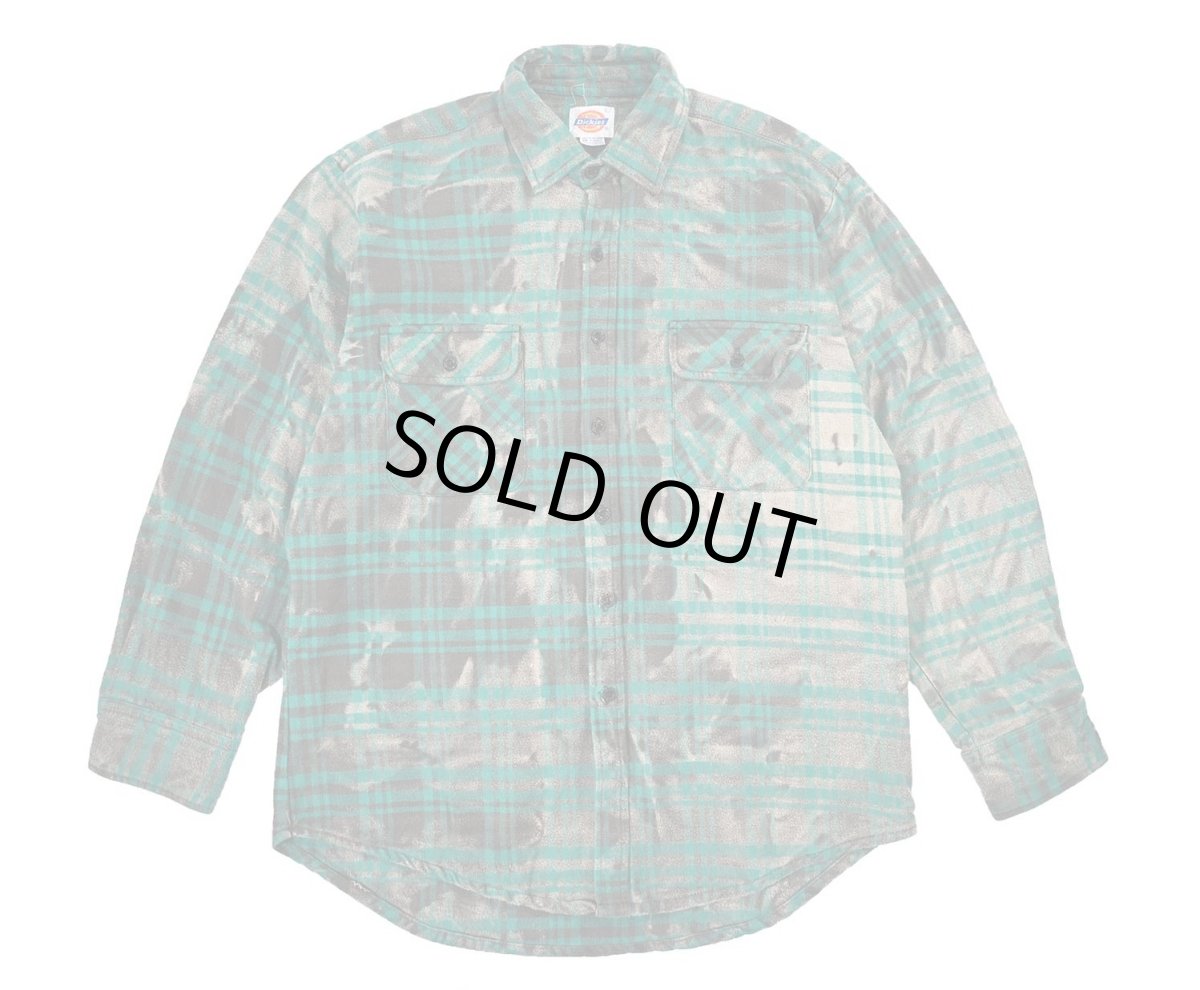画像1: Used Dickies Bleached Heavy Flannel Shirt (1)