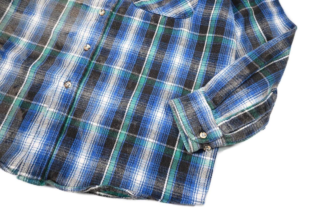 画像4: Used Five Brothers Bleached Heavy Flannel Shirt (4)