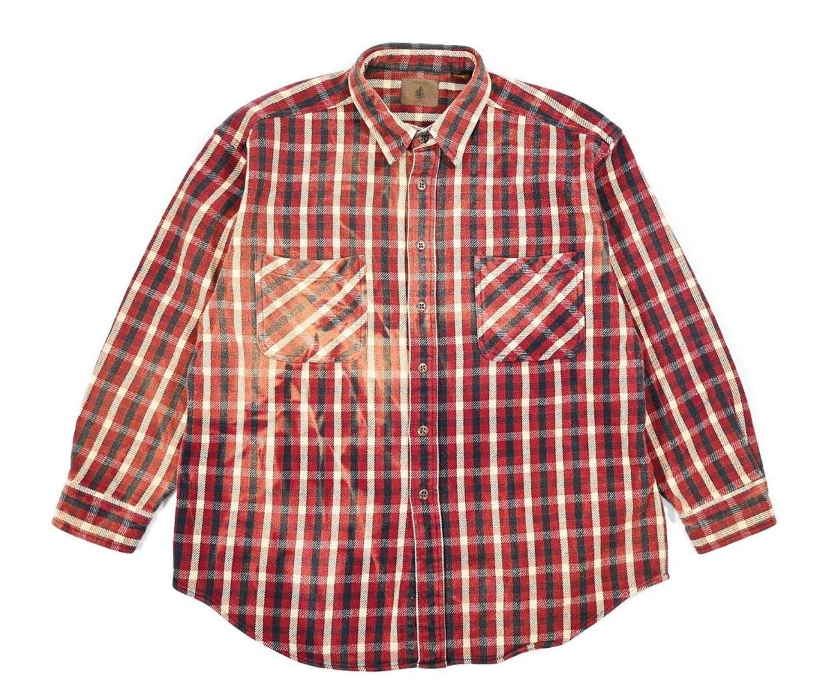 画像1: Used St John's Bay Bleached Heavy Flannel Shirt (1)