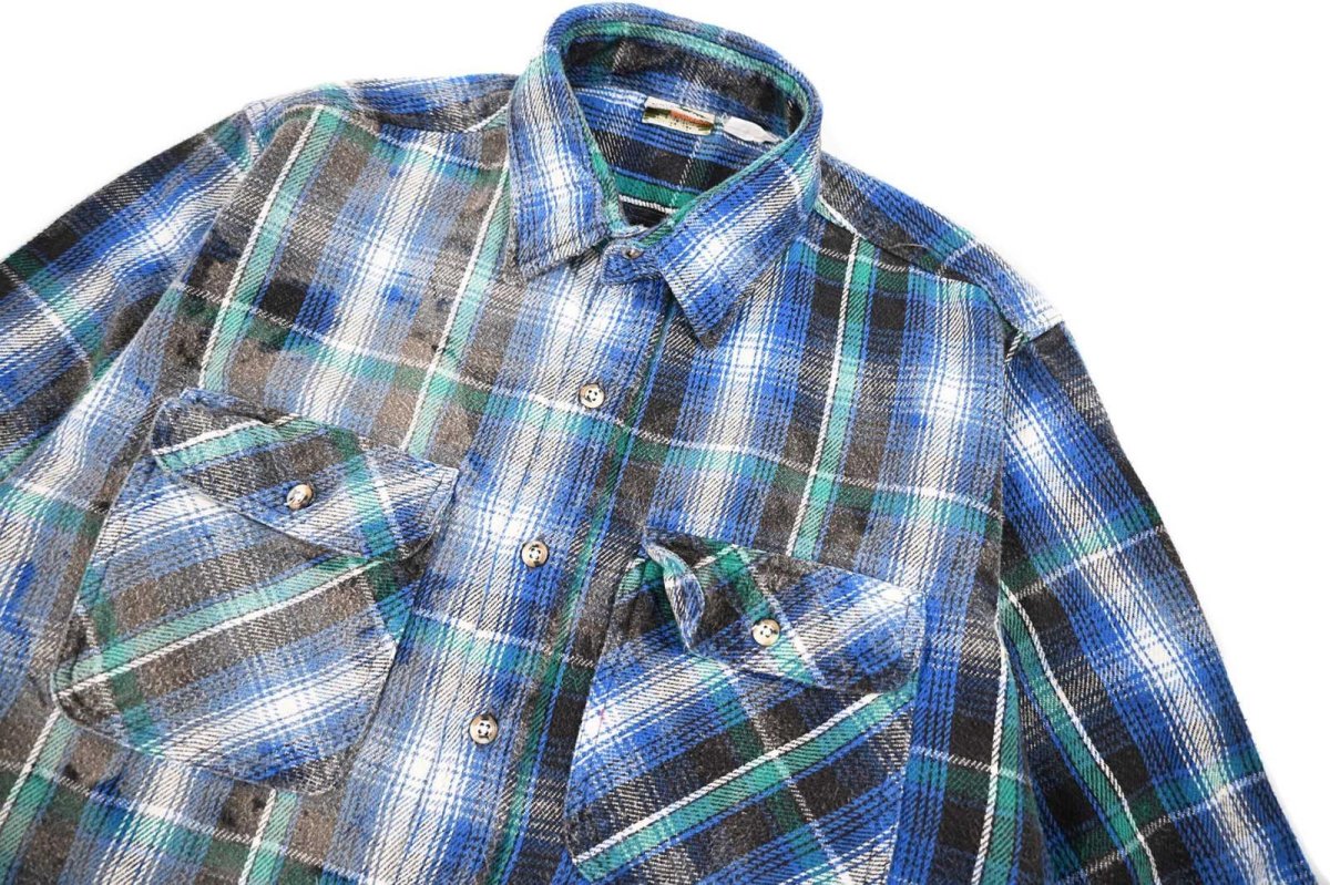 画像3: Used Five Brothers Bleached Heavy Flannel Shirt (3)