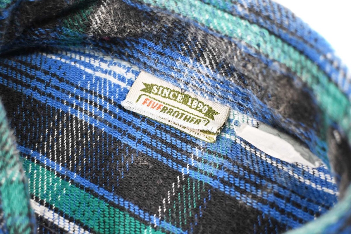 画像5: Used Five Brothers Bleached Heavy Flannel Shirt (5)