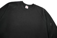 画像2: Used Jerzees Raglan Sleeve Blank Sweat Shirt Black made in USA (2)