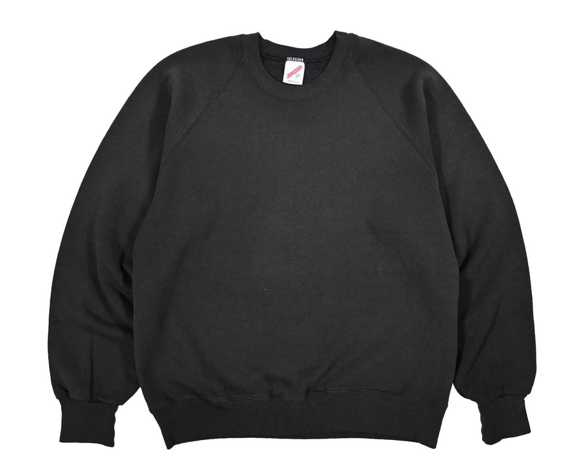 画像1: Used Jerzees Raglan Sleeve Blank Sweat Shirt Black made in USA (1)