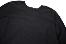 画像2: Used Hanes Raglan Sleeve Blank Sweat Shirt Black made in USA (2)