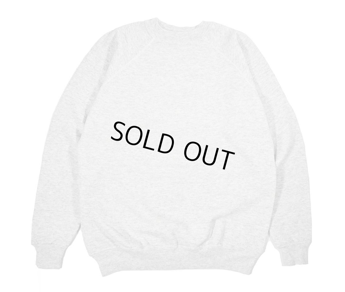 画像1: Used Hanes Raglan Sleeve Blank Sweat Shirt Ash made in USA (1)