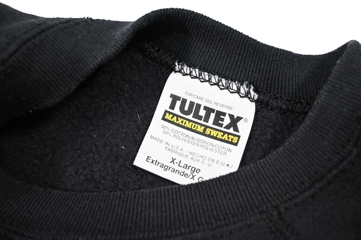 画像4: Used Tultex Raglan Sleeve Blank Sweat Shirt Black made in USA (4)
