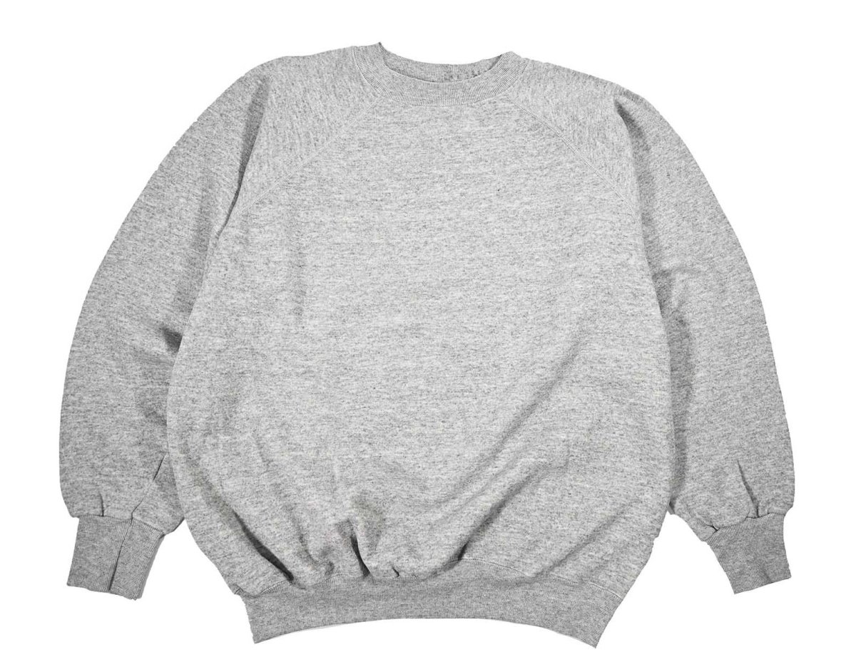 画像1: Used Hanes Raglan Sleeve Blank Sweat Shirt Grey made in USA (1)