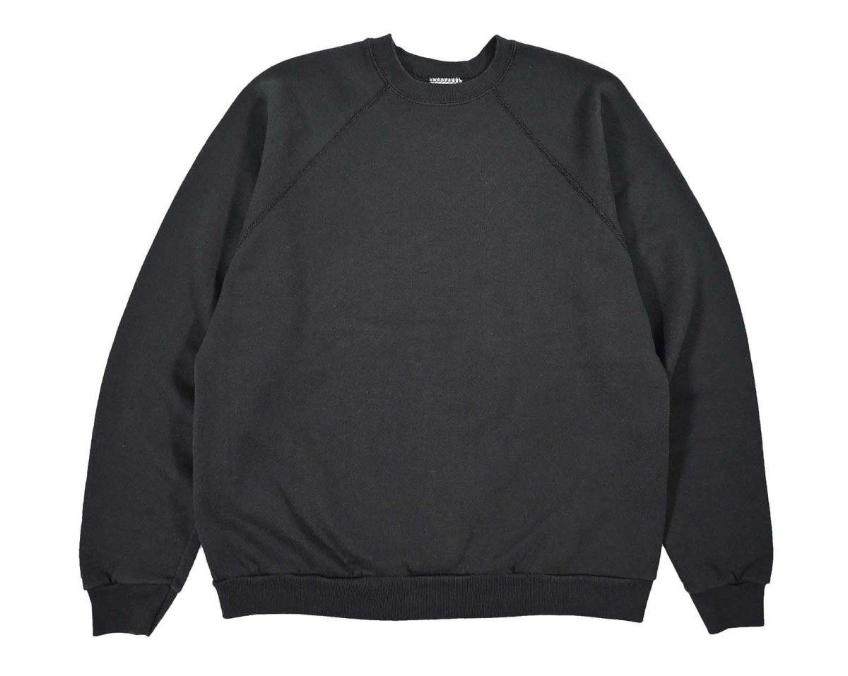 画像1: Used Tultex Raglan Sleeve Blank Sweat Shirt Black made in USA (1)