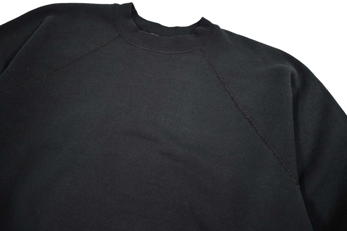画像2: Used Discus Raglan Sleeve Blank Sweat Shirt Black made in USA (2)