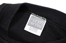 画像4: Used Hanes Raglan Sleeve Blank Sweat Shirt Black made in USA (4)