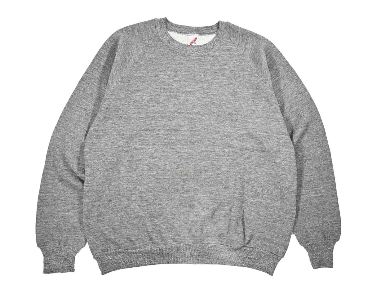 画像1: Used Jerzees Raglan Sleeve Blank Sweat Shirt Grey made in USA (1)