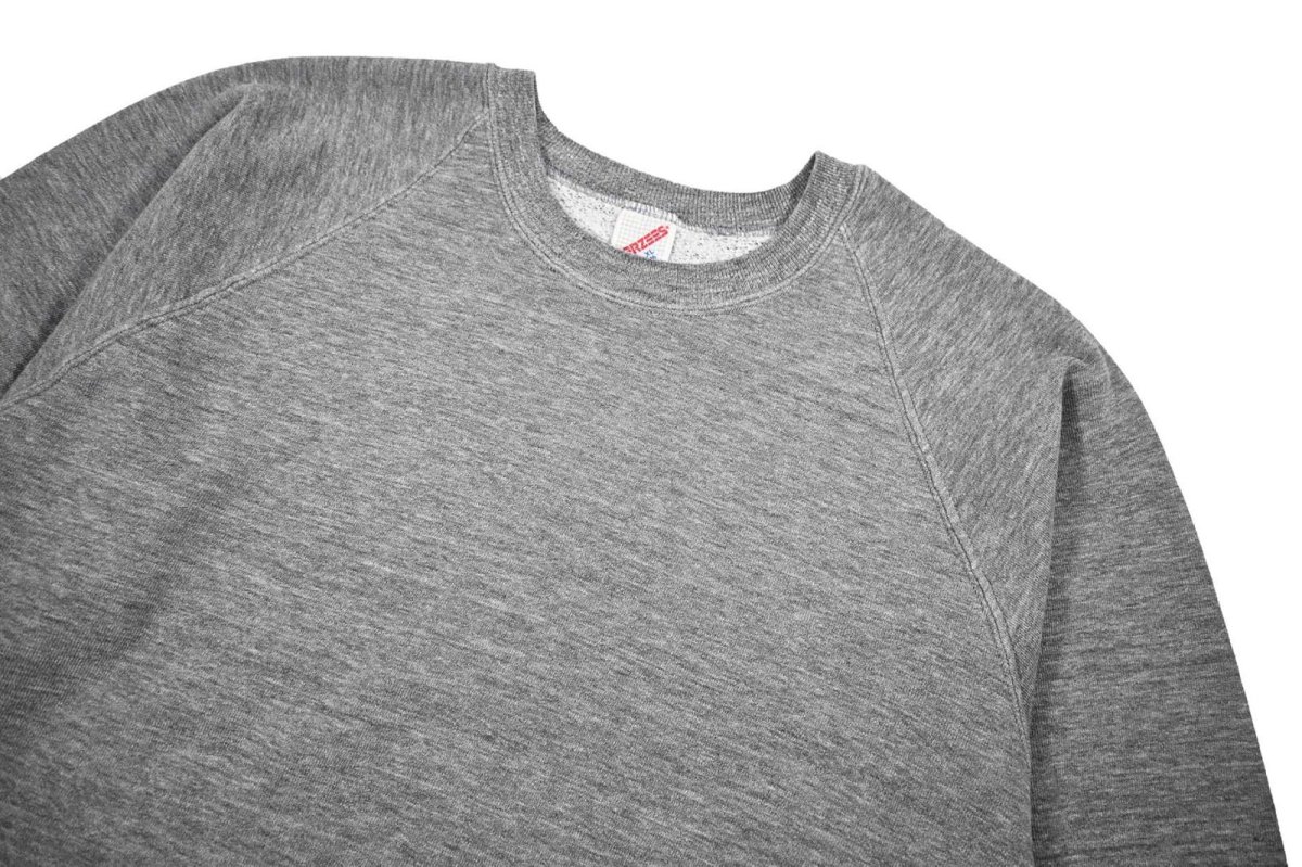 画像2: Used Jerzees Raglan Sleeve Blank Sweat Shirt Grey made in USA (2)