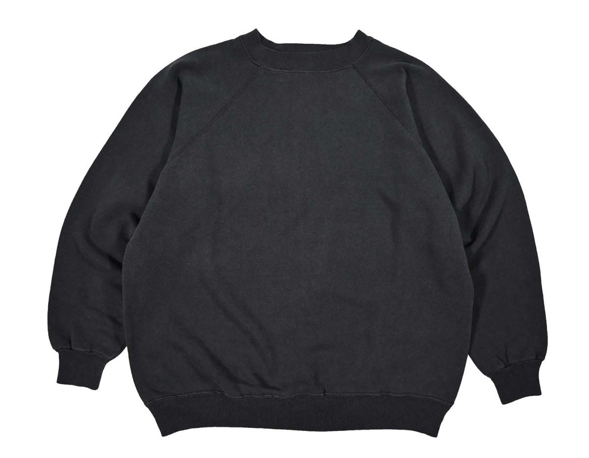 画像1: Used Hanes Raglan Sleeve Blank Sweat Shirt Black made in USA (1)