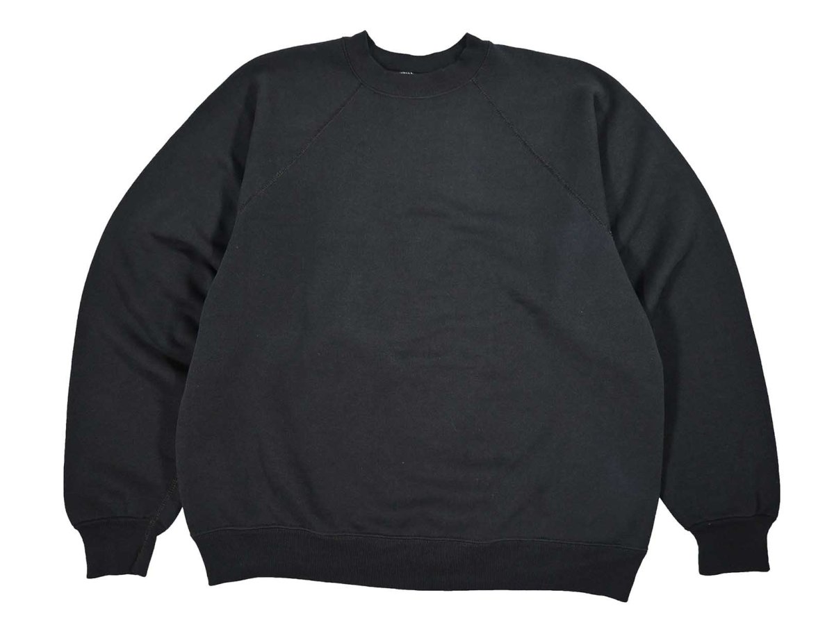 画像1: Used Discus Raglan Sleeve Blank Sweat Shirt Black made in USA (1)