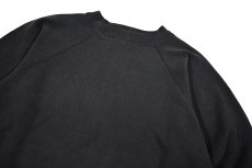 画像2: Used Hanes Raglan Sleeve Blank Sweat Shirt Black made in USA (2)