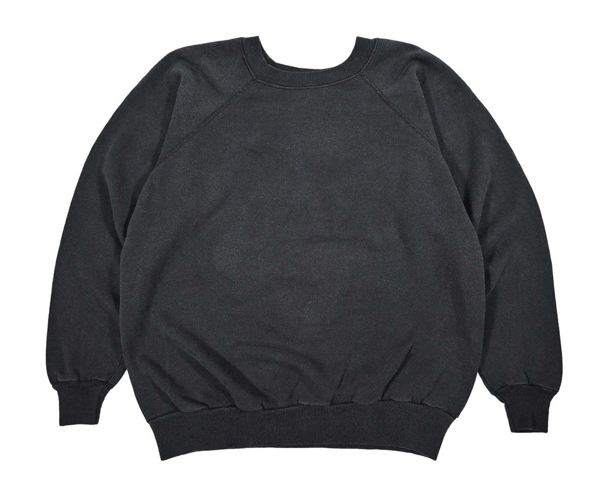 画像1: Used Pannill by Hanes Raglan Sleeve Blank Sweat Shirt Black made in USA (1)