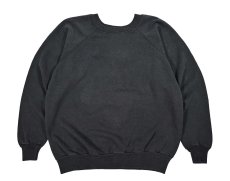 画像1: Used Pannill by Hanes Raglan Sleeve Blank Sweat Shirt Black made in USA (1)