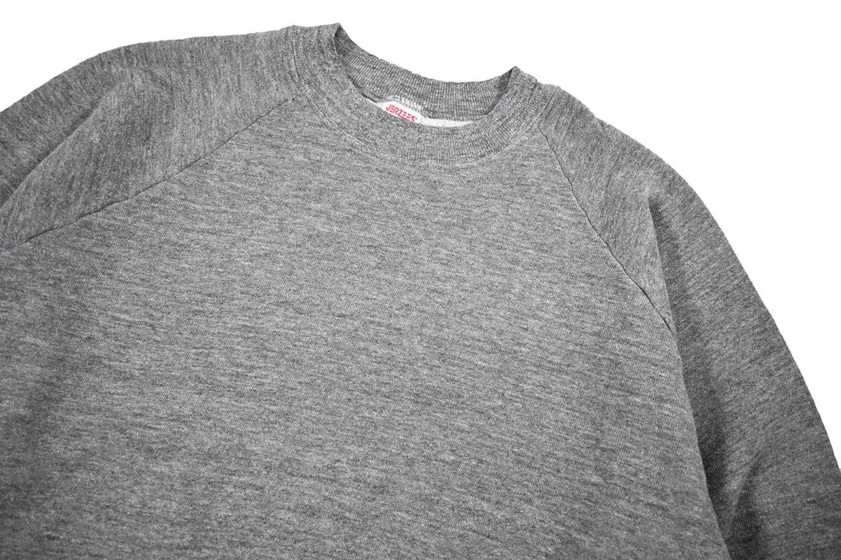 画像2: Used Jerzees by Russell Raglan Sleeve Blank Sweat Shirt Grey made in USA (2)