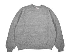 画像1: Used Jerzees by Russell Raglan Sleeve Blank Sweat Shirt Grey made in USA (1)