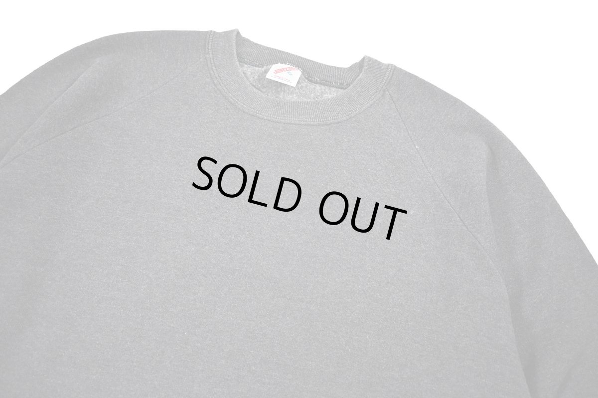 画像2: Used Jerzees Raglan Sleeve Blank Sweat Shirt Charcoal made in USA (2)