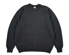 画像1: Used Fruit of the Loom Raglan Sleeve Blank Sweat Shirt Black made in USA (1)