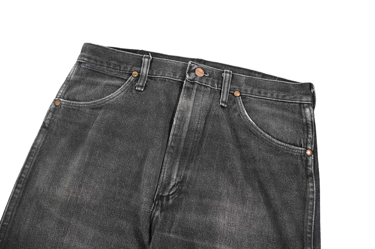 画像2: Used Wrangler 946BLKS Cut Off Denim Pants Black made in USA (2)
