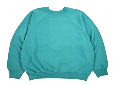 画像1: Used Tultex Raglan Sleeve Blank Sweat Shirt Emerald made in USA (1)