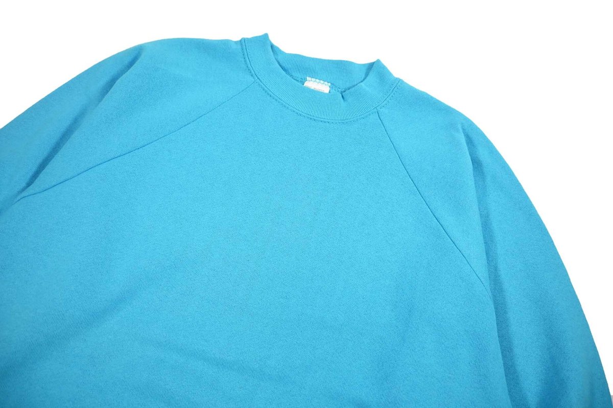 画像2: Deadstock Fruit of the Loom Raglan Sleeve Blank Sweat Shirt Turquoise made in USA (2)