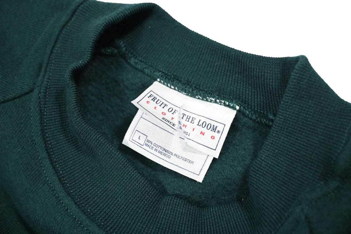 画像4: Used Fruit of the Loom Raglan Sleeve Blank Sweat Shirt Green (4)