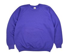 画像1: Used Fruit of the Loom Raglan Sleeve Blank Sweat Shirt Purple made in USA (1)