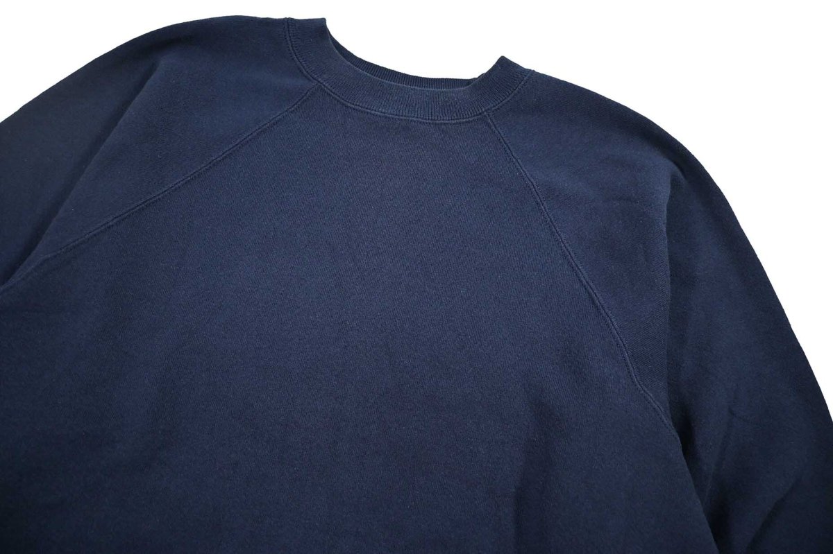 画像2: Used Hanes Raglan Sleeve Blank Sweat Shirt Navy made in USA (2)