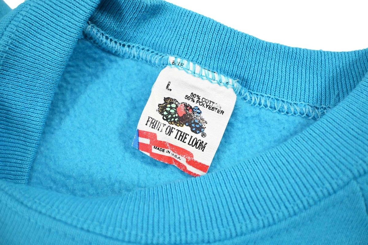 画像4: Deadstock Fruit of the Loom Raglan Sleeve Blank Sweat Shirt Turquoise made in USA (4)