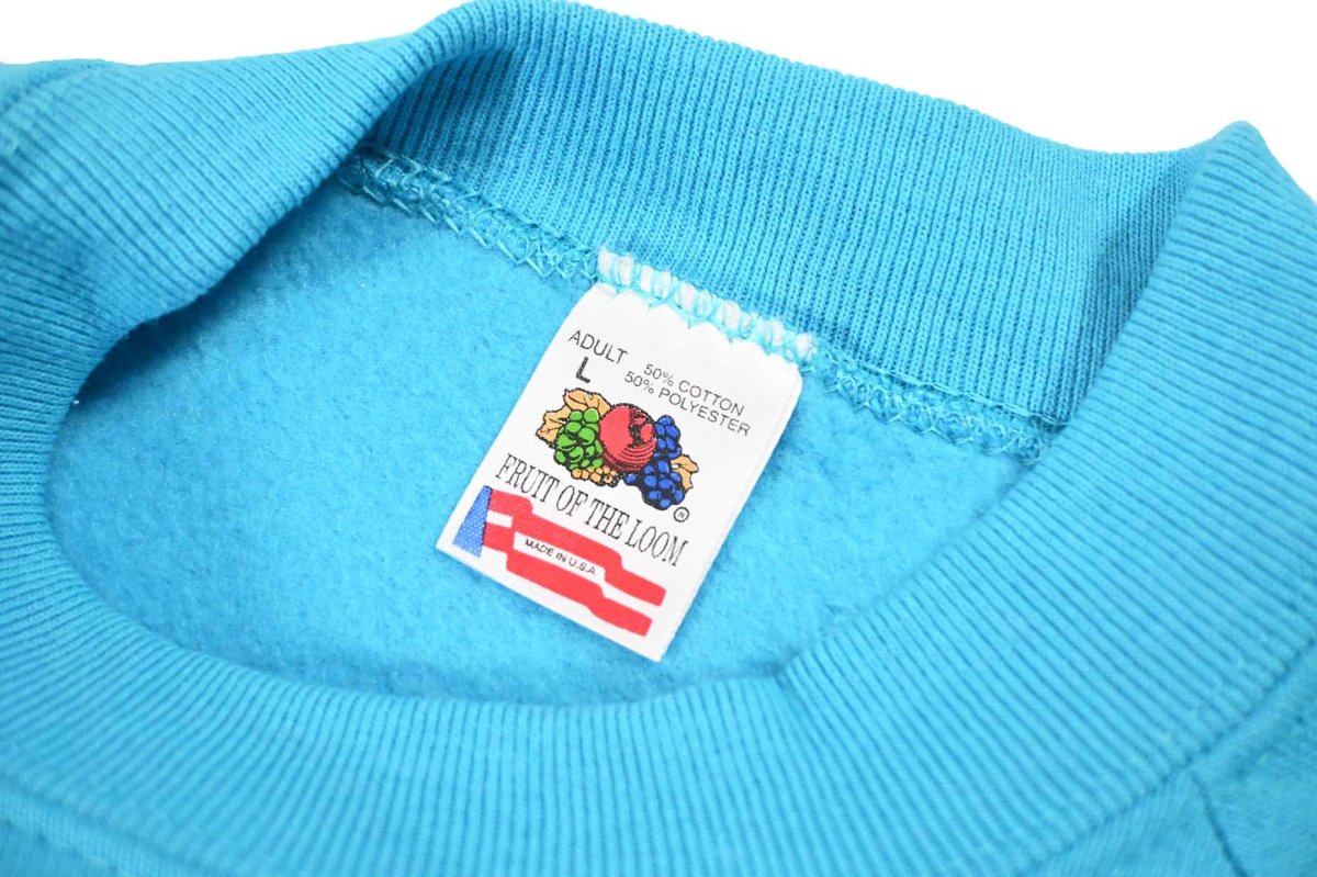 画像4: Deadstock Fruit of the Loom Raglan Sleeve Blank Sweat Shirt Turquoise made in USA (4)