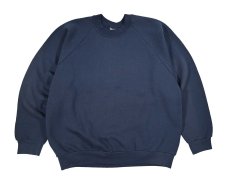 画像1: Used Fruit of the Loom Raglan Sleeve Blank Sweat Shirt Navy (1)