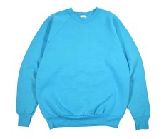 画像1: Deadstock Fruit of the Loom Raglan Sleeve Blank Sweat Shirt Turquoise made in USA (1)