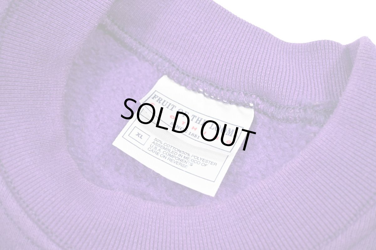 画像4: Used Fruit of the Loom Raglan Sleeve Blank Sweat Shirt Purple (4)
