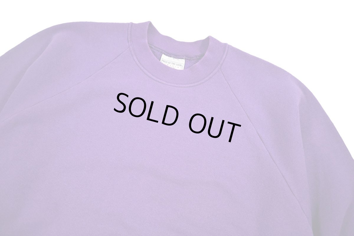 画像2: Used Fruit of the Loom Raglan Sleeve Blank Sweat Shirt Purple (2)