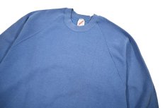 画像2: Used Jerzees Raglan Sleeve Blank Sweat Shirt Blue made in USA (2)