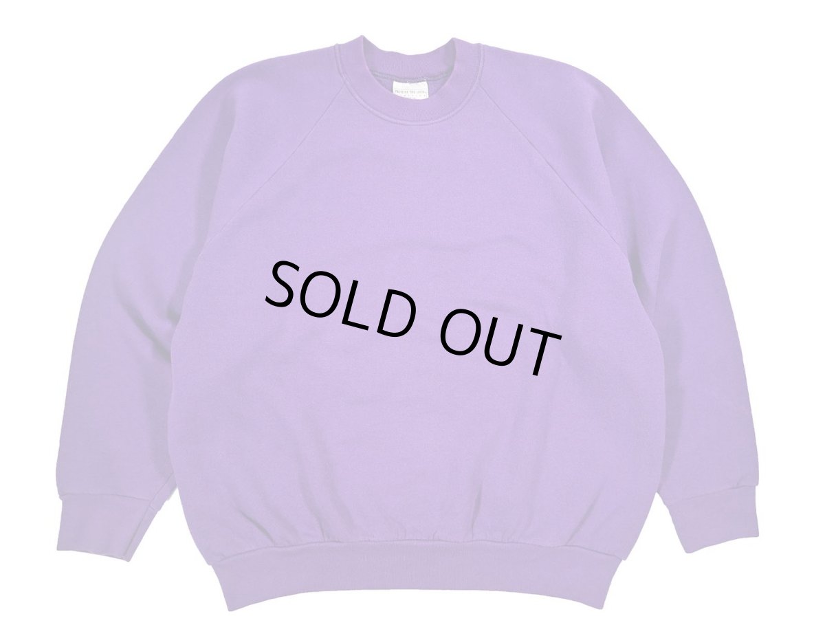 画像1: Used Fruit of the Loom Raglan Sleeve Blank Sweat Shirt Purple (1)