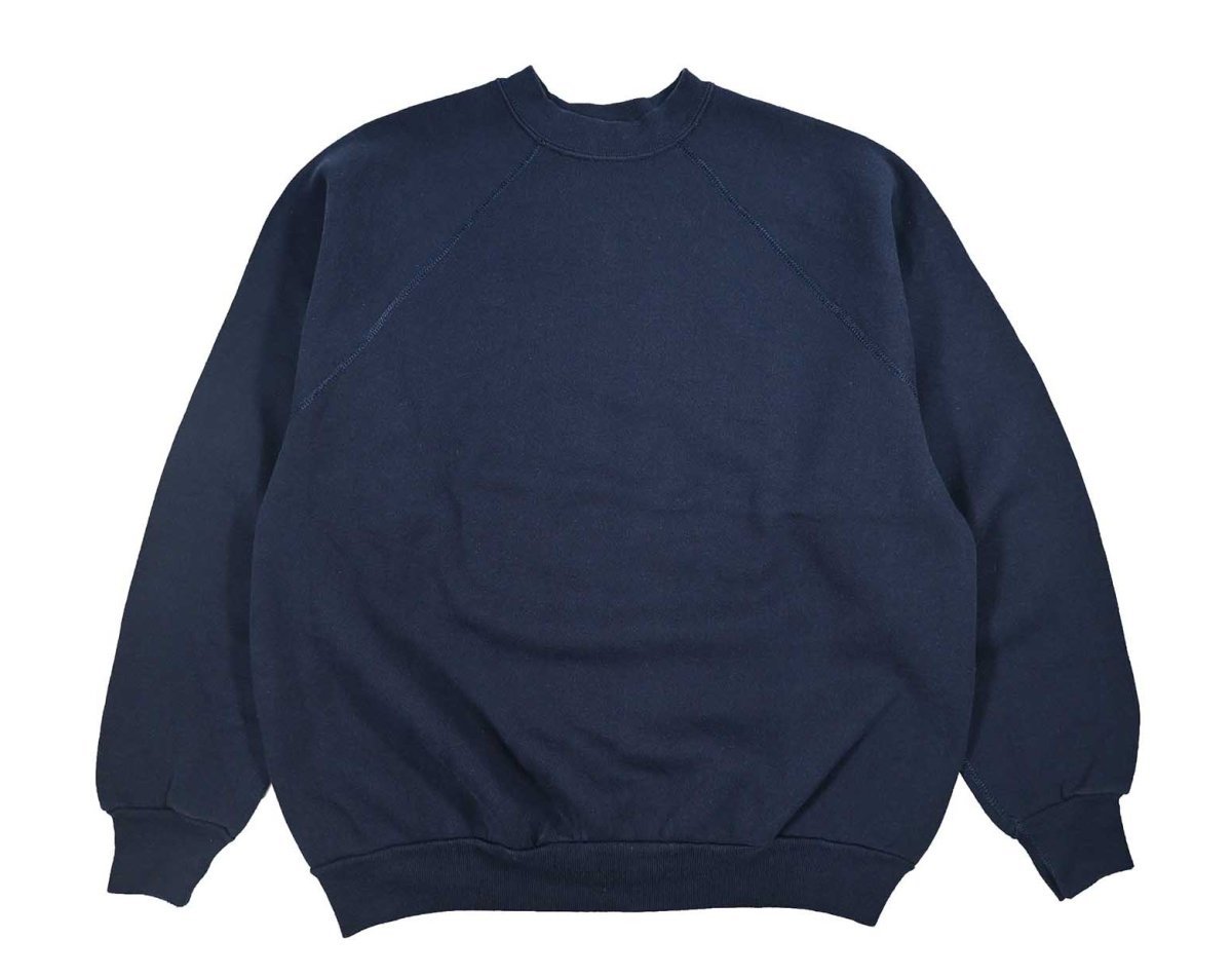 画像1: Used Discus Raglan Sleeve Blank Sweat Shirt Navy made in USA (1)