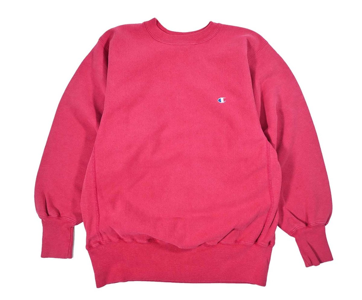 画像1: 90s Used Champion Reverse Weave Sweat Shirt Pink made in USA (1)