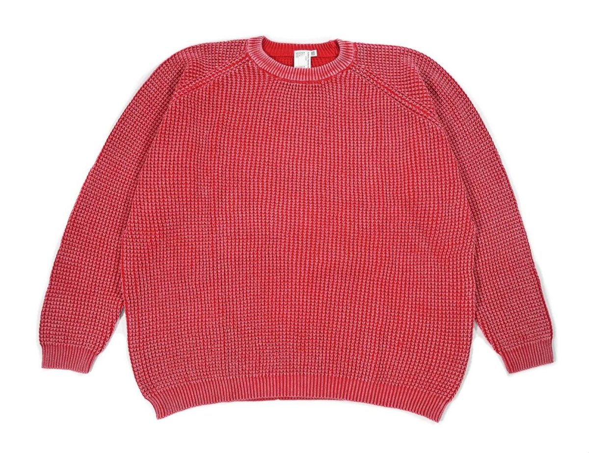 画像1: A.R.P.  Washed Cotton Mineral Breach Oversized Sweater Red (1)