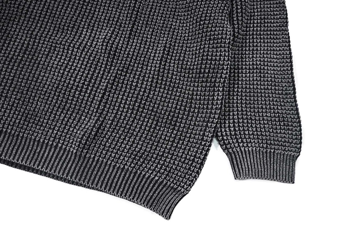 画像3: A.R.P.  Washed Cotton Mineral Breach Oversized Sweater Black (3)