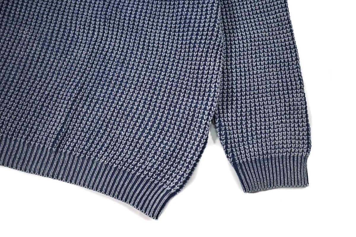 画像3: A.R.P.  Washed Cotton Mineral Breach Oversized Sweater Indigo Blue (3)