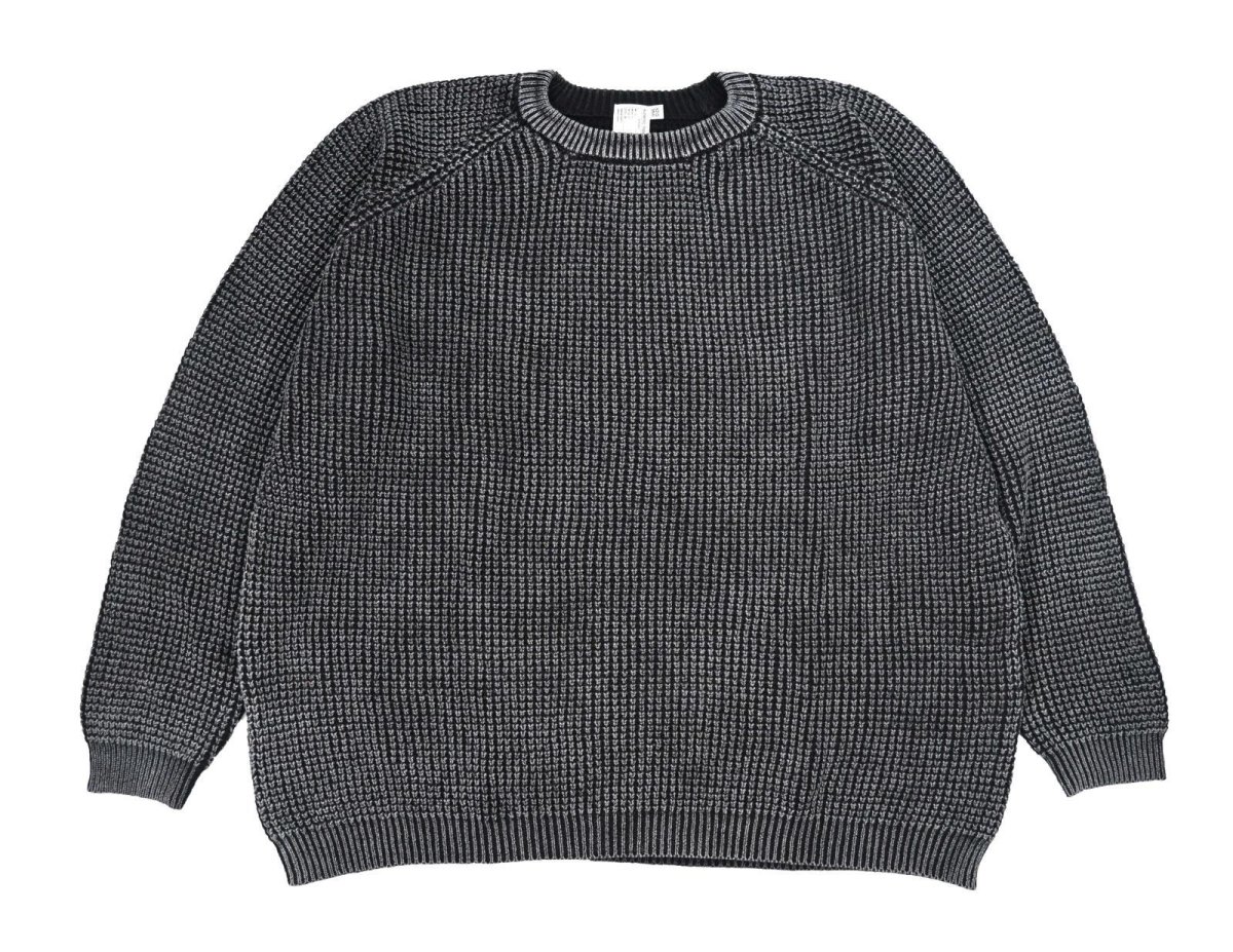 画像1: A.R.P.  Washed Cotton Mineral Breach Oversized Sweater Black (1)